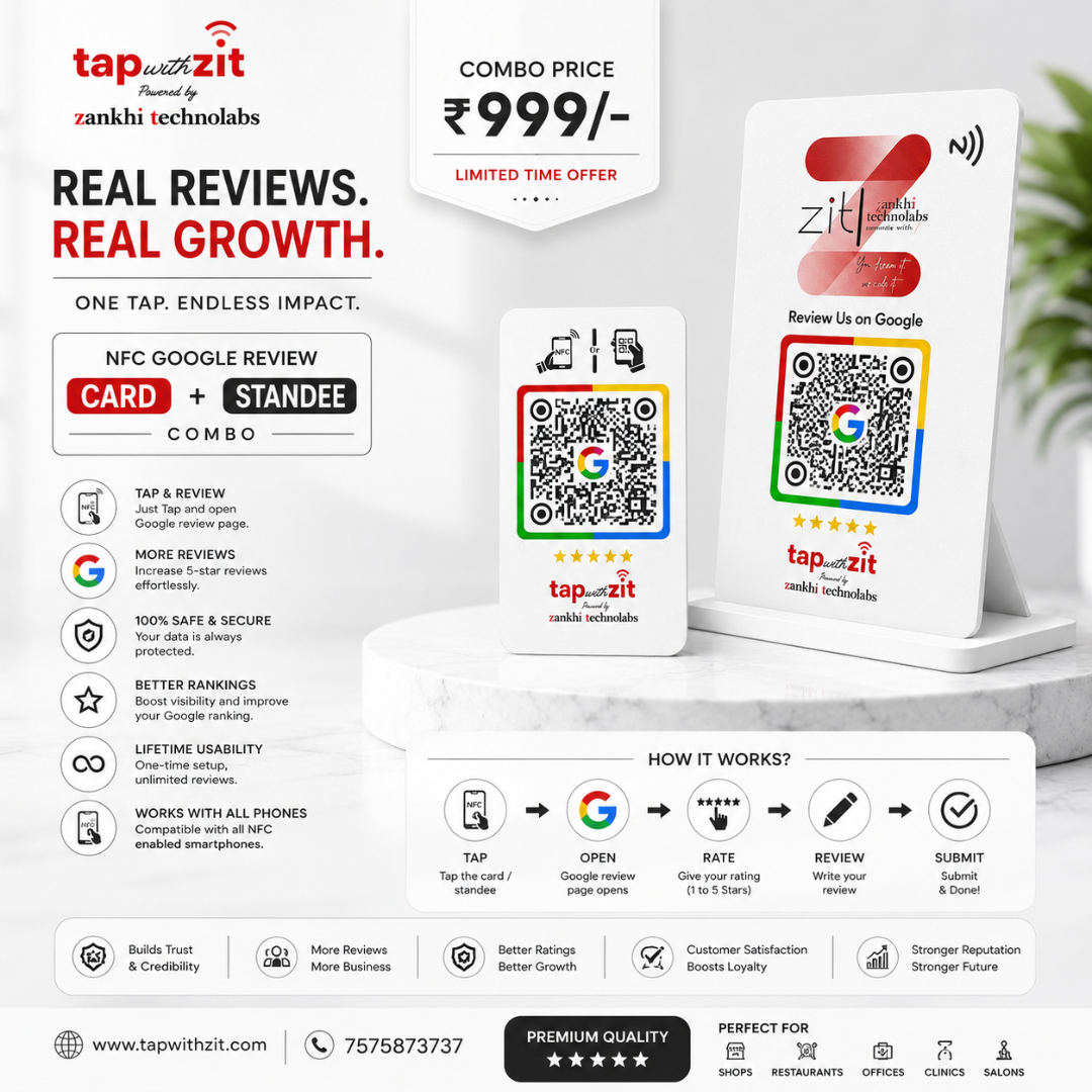 Basic Google Review Card + Standee view 5
